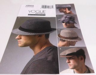 Vogue Accessories 8869 Mens Hats & Caps Sewing Pattern