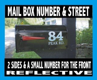 Mailbox Number & Name Decal Set Reflective Mailbox Sticker : 