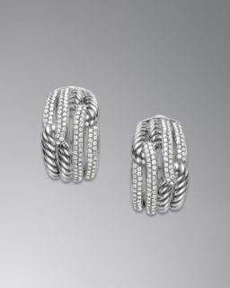Sterling Silver Pave Earrings  Neiman Marcus