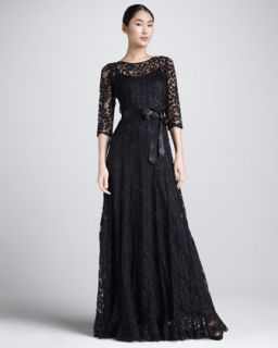 Nicole Miller Lace Overlay Gown   