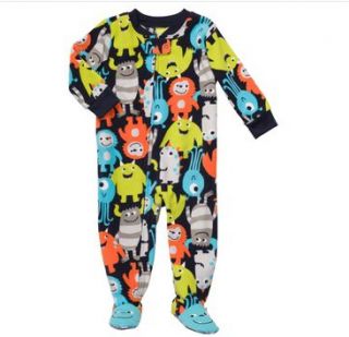 NWT Boy Sz 5T Carters Monster Fleece Blanket Sleeper Footed Pajamas