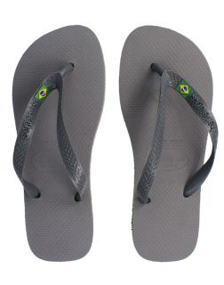 New Havaianas Brasil Unisex Flip Flops Grey All Sizes