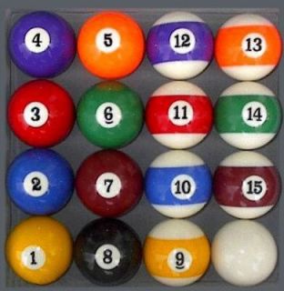 Art Number Style Pool Table Billiard Ball Set Reg Size and Weight
