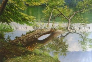  Landscape Oil Paintings Painting Canvas Art Lake Reflection