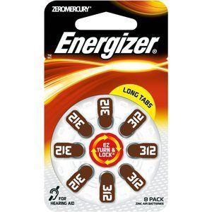  Energizer AZ312 EZ Turn Lock Mercury Free Hearing Aid Battery