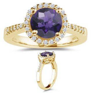  58 Cts Amethyst Ring in 18K Yellow Gold 3.0 Jewelry 