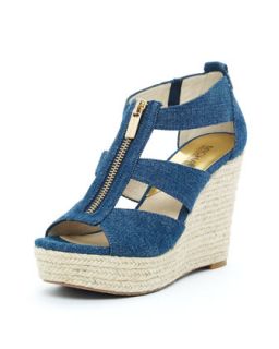 MICHAEL Michael Kors Damita Wedge, Indigo Denim   