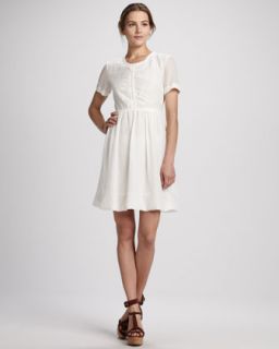 Burberry Brit Tweed Print Silk Dress   Neiman Marcus