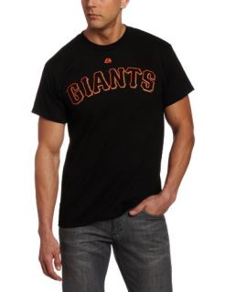  Giants Brian Wilson Name & Number T Shirt, Black, Medium: Clothing