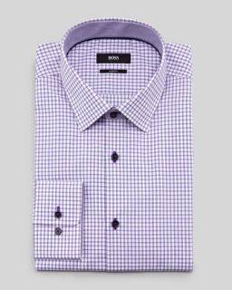 N23L5 Hugo Boss Slim Fit Check Dress Shirt, Purple