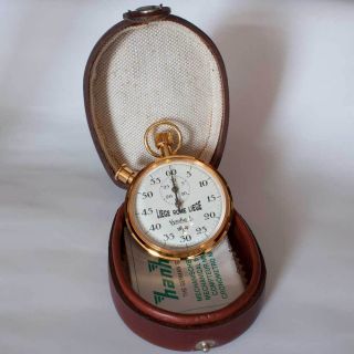 HANHART LIEGE ROME LIEGE GOLD PLATED RALLY STOP WATCH IN CASE NEW AND