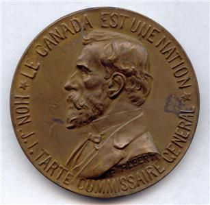  Paris 1900 Exposition Commissioner Tarte P Hebert Bronze Medal