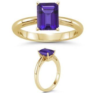  Amethyst Solitaire Ring in 14K Yellow Gold 5.5 Jewelry 