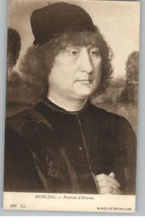 Old Postcard Hans Memling Painting Art Portrait DHomme