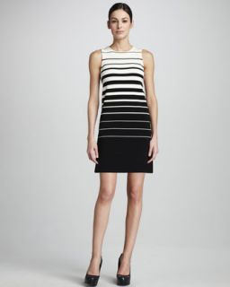 Black White Striped Dress  