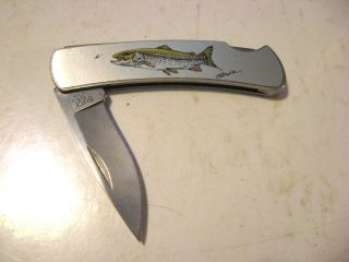 Buck Pocket Knife W Rainbow Trout by Hardie