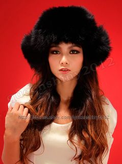 100 Real Genuine Deluxe Fox Fur Hat Cap Jacket Coat 3 Colors Winter