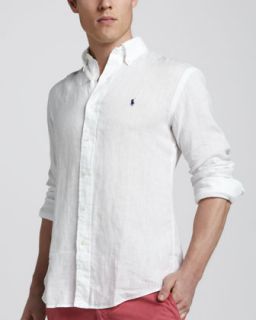 N232V Polo Ralph Lauren Linen Sport Shirt, White