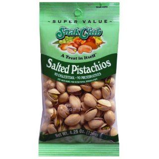 Snak Club Salted Pistachios, 4.25 Ounce Bags (Pack of 6) 