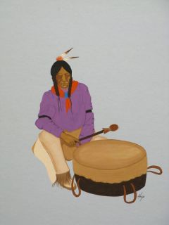 Albert Harjo Original Painting Native American Creek