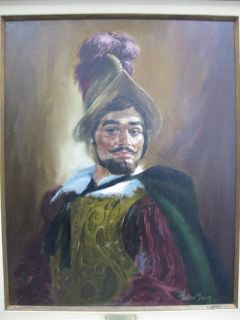 SIGNED HARLAND YOUNG THE PROUD MAN OIL PAINTING