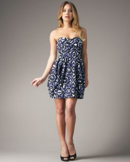 Shoshanna Strapless Ikat Print Dress   Neiman Marcus