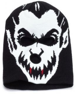 Volcom Mens Fear Face Mask Beanie, Black, One Size