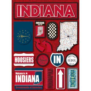 Dimensional Stickers 4.5 Inch X6 Inch Sheet Indiana