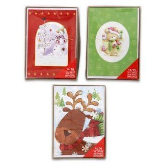 Christmas Gold Box Card 7X5 16 Count Assorted Desi (22