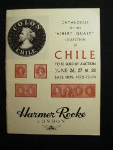 Harmer Rooke Auction Catalogue 1963 Albert Quast Collection of Chile