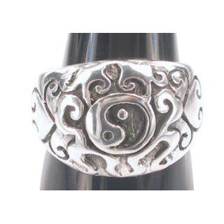 Filigree Yin Yang Pewter Ring, Size 12: Jewelry