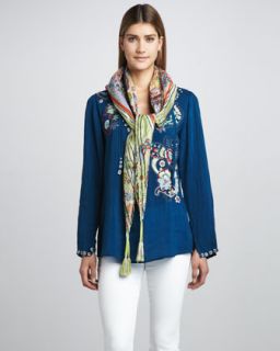 Johnny Was Collection Butterfly Dreams Embroidered Tunic & Blanche