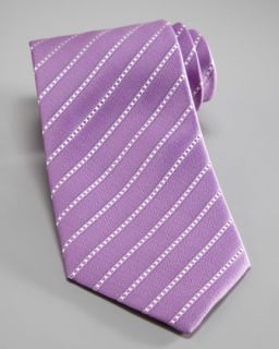 Charvet Diagonal Dash Silk Tie, Purple   