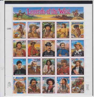 LUSA Scott 2869 Legends of the West Mint Sheet of 20 29c Stamps NEW IN
