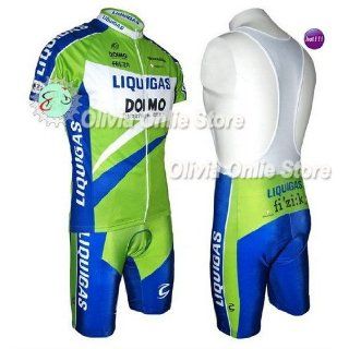 2010 liquigas doimo short sleeve cycling jersey and bib