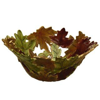  Again Pierced Autumn Leaf Decorative Bowl, 13 Inch