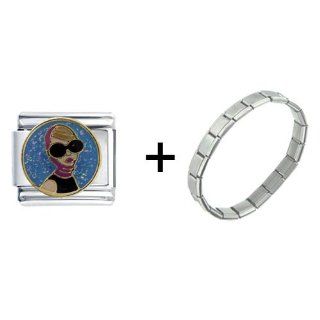 Pugster Actress Audrey Hepburn Italian Charm Bracelet: Jewelry: 