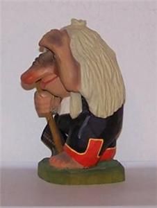 Henning Norwegian Wood Troll Carved by Hand in Norway 8 with Paper