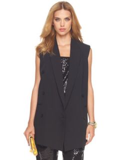 MICHAEL Michael Kors Double Breasted Draped Vest   