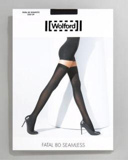 I06JF Wolford Fatal 80 Seamless Stay Up Stockings