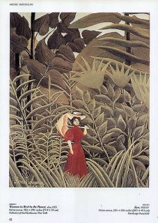 Henri Rousseau Print Woman in Red in The Forest