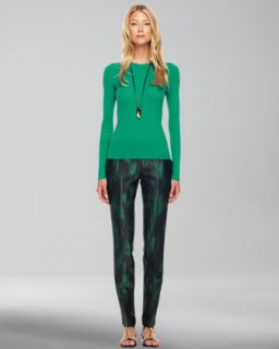 Michael Kors Featherweight Cashmere Sweater & Printed Slim Pants