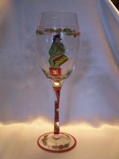 Home Essentials Hand Painted Long Stemmed Wine Glass 12 Days of