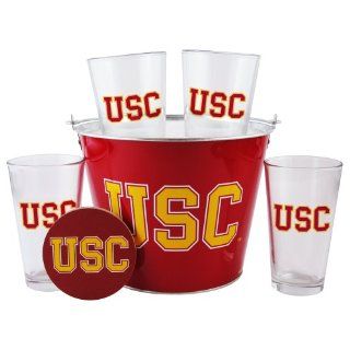 USC Trojans Pint Glasses and Beer Bucket Set  USC Trojans