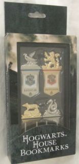 New Harry Potter Hogwarts House Metal Book Mark Set in Case Gryffindor