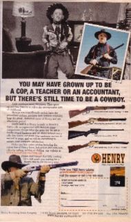 Henry Arms Co Print Ad Rifles Lever Action .44 Magnum Survival Rifle