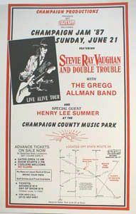 Stevie Ray Vaughan 1987 Concert Poster Allman Bros Band