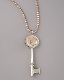 2U60 Heather Moore Rose Gold Chain & Personalized Small Oval Key
