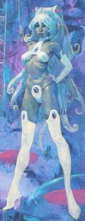 Mike Hoffman Original Art Squid Girl in Space 2008 NM 16 x 20 Canvas