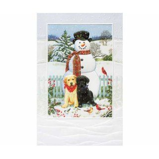 Backyard Snowman Xmas (Greeting Cards) (Christmas